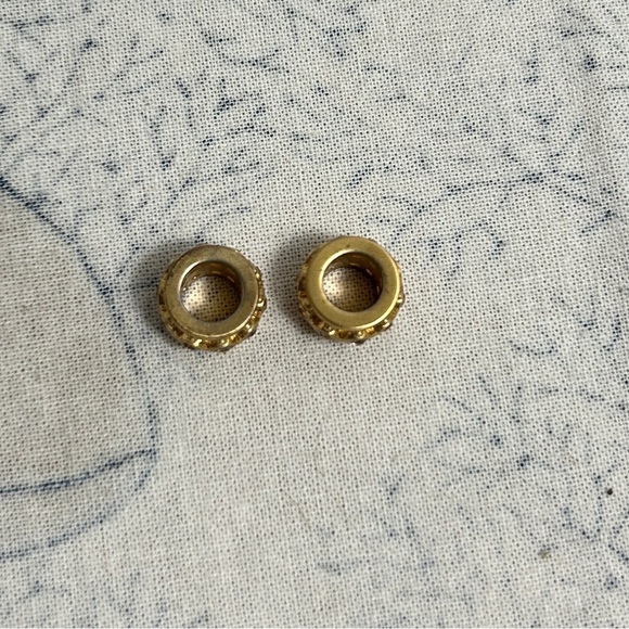 Brighton Gold Plated Crystals Spacer Bead Lot of 2 Sparkly Cutout Pattern - Picture 5 of 9